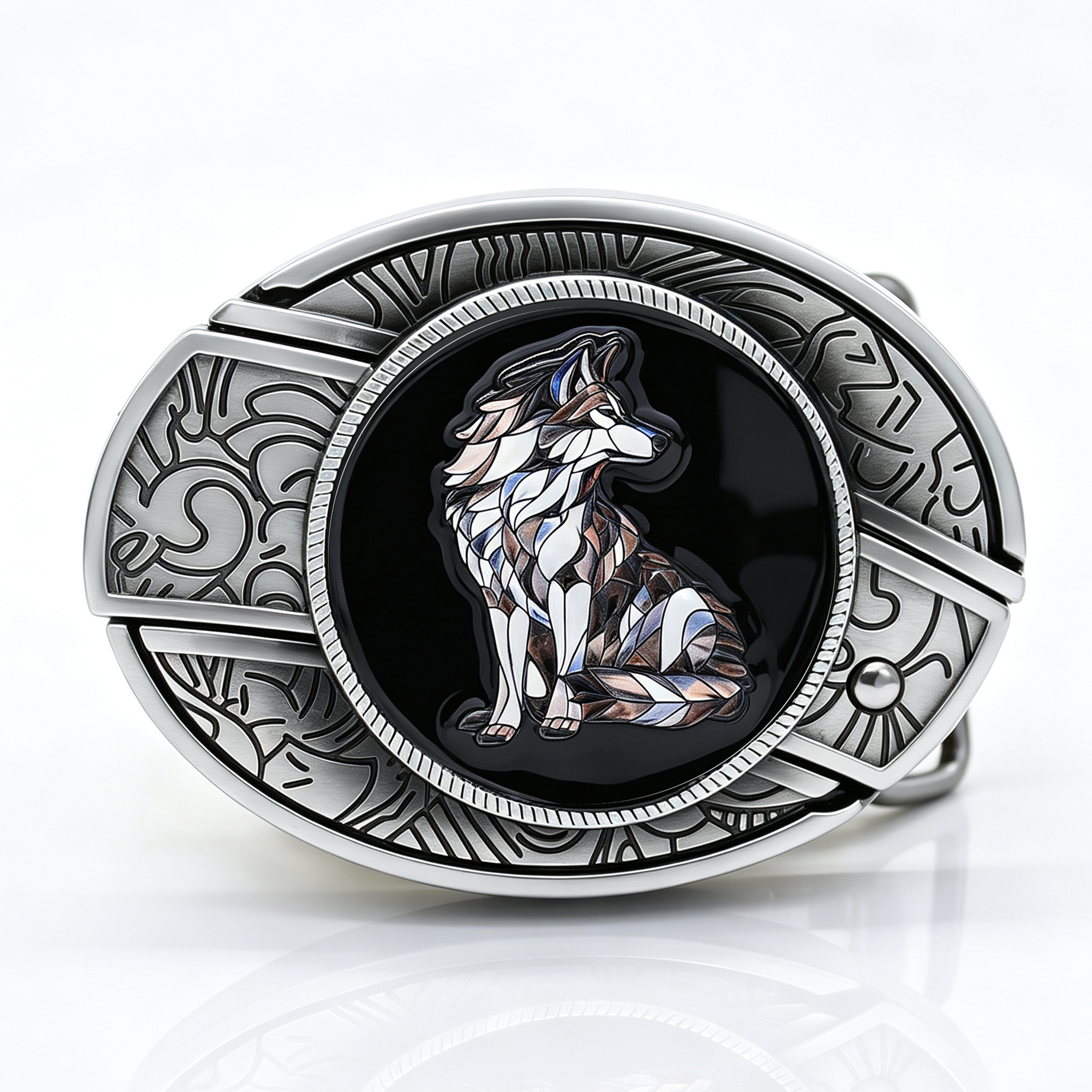 Night wolf statement belt buckle
