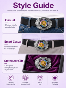 Awareness SunFlower Knife Belt Buckle