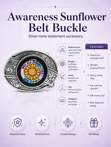 Awareness SunFlower Knife Belt Buckle