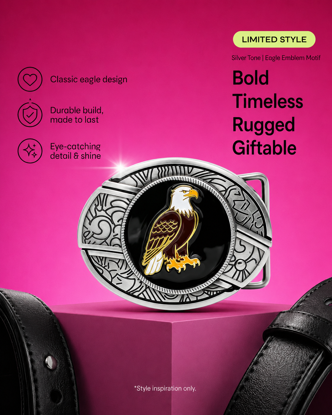 Classic Eagle Knife Belt Buckle