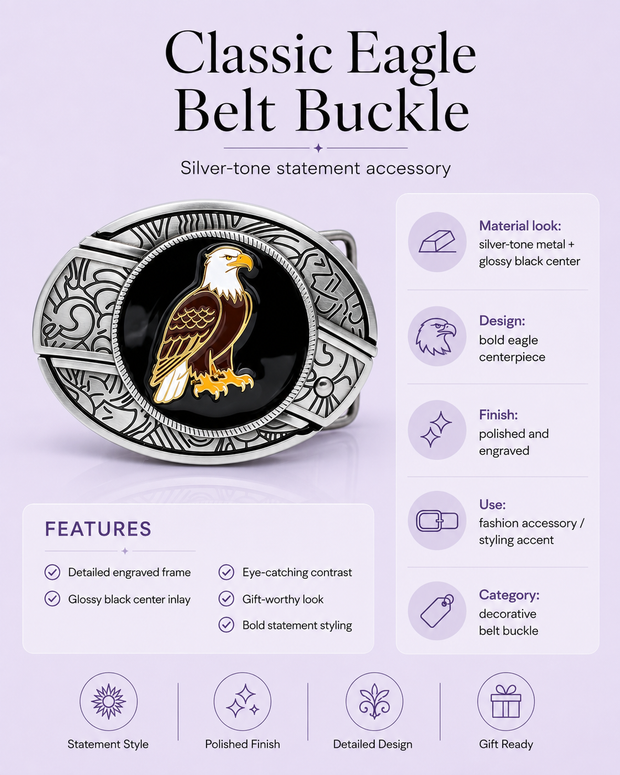 Classic Eagle Knife Belt Buckle detail 5