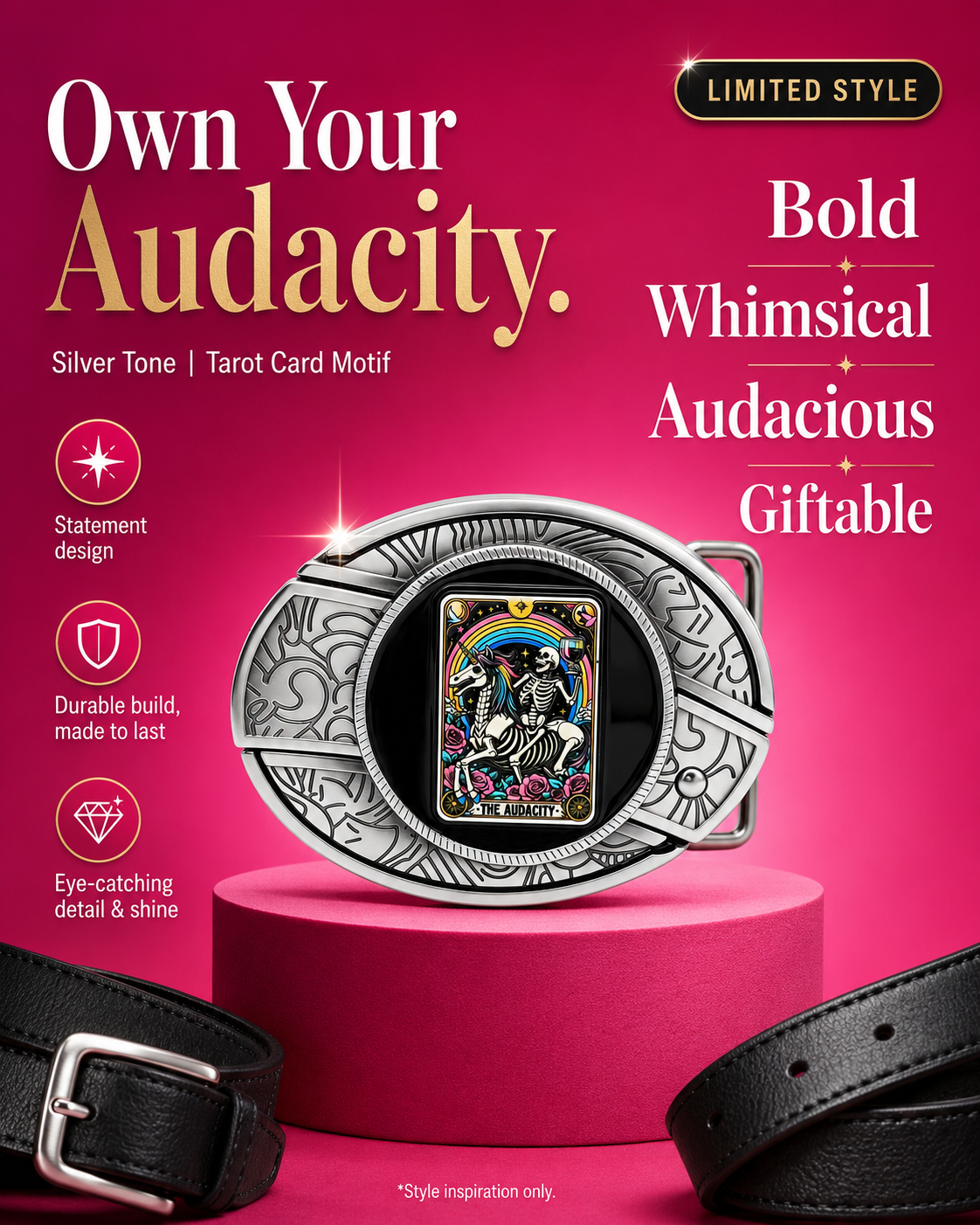 Audacity Tarot Knife Belt Buckle