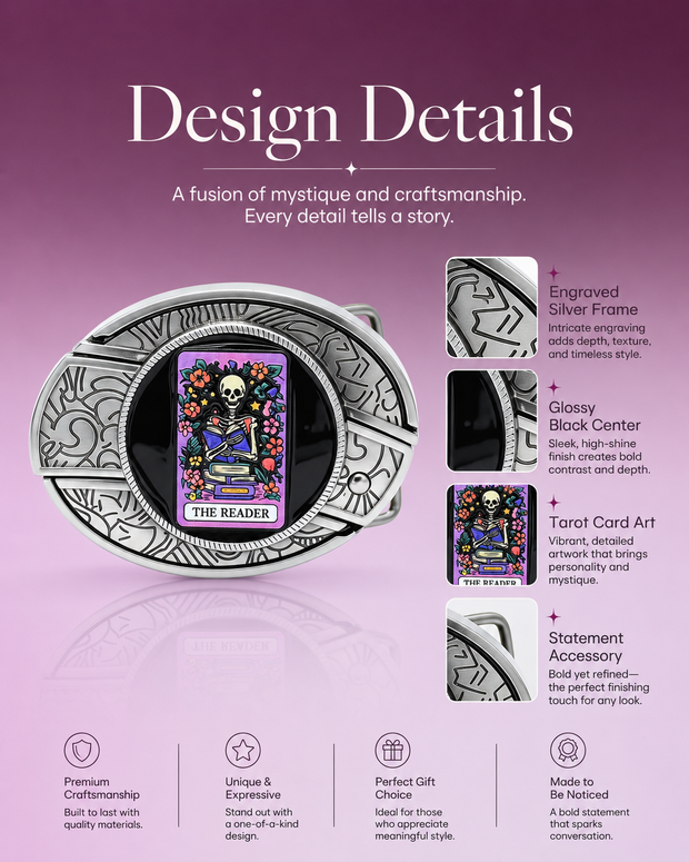 Tarot The Reader Knife Belt Buckle detail 2