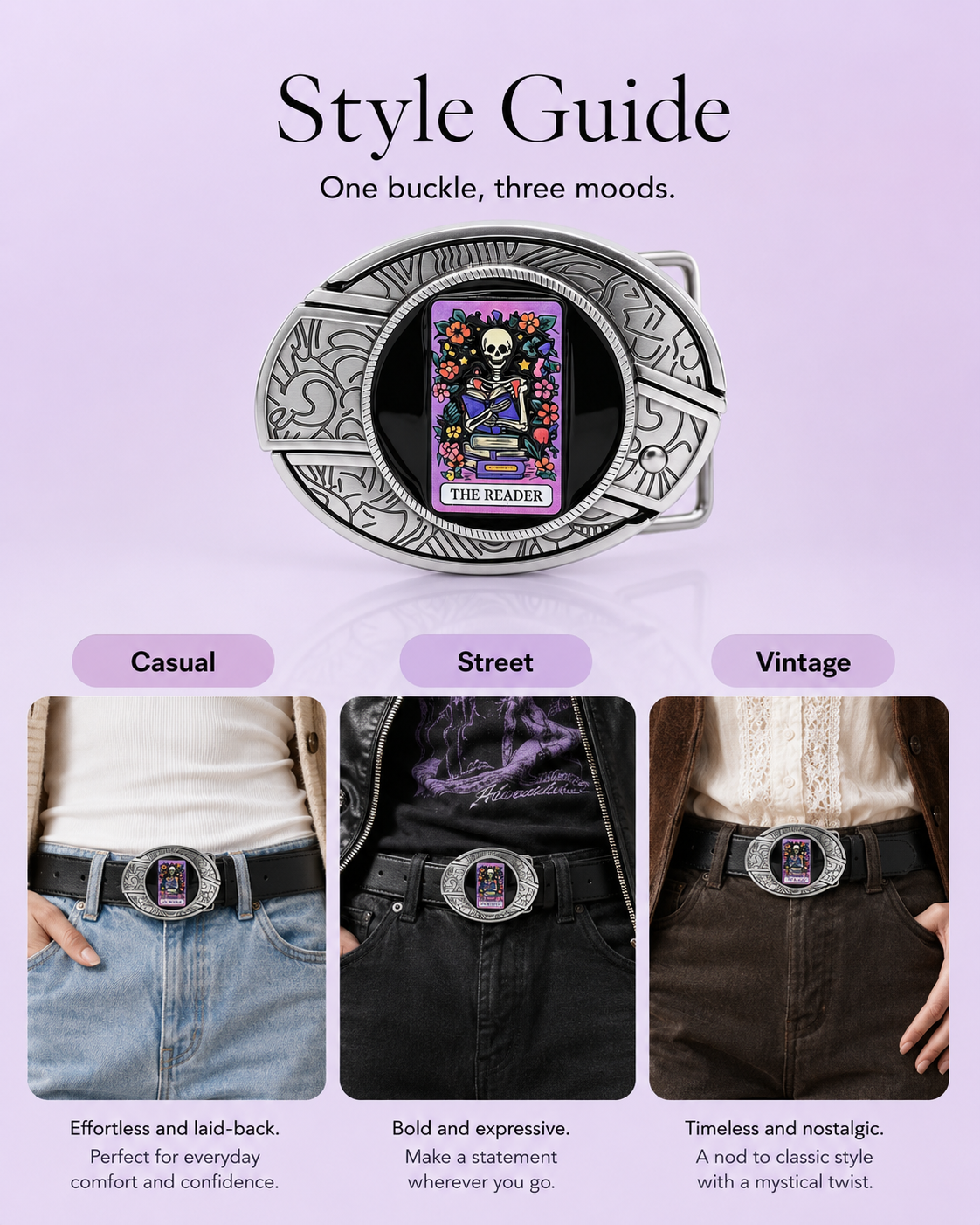 Tarot The Reader Knife Belt Buckle