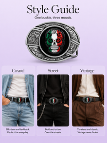 Sugar Skull Knife Belt Buckle