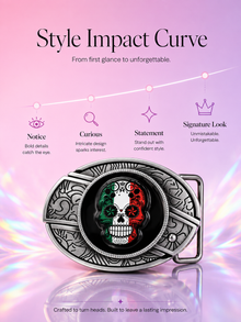 Sugar Skull Knife Belt Buckle