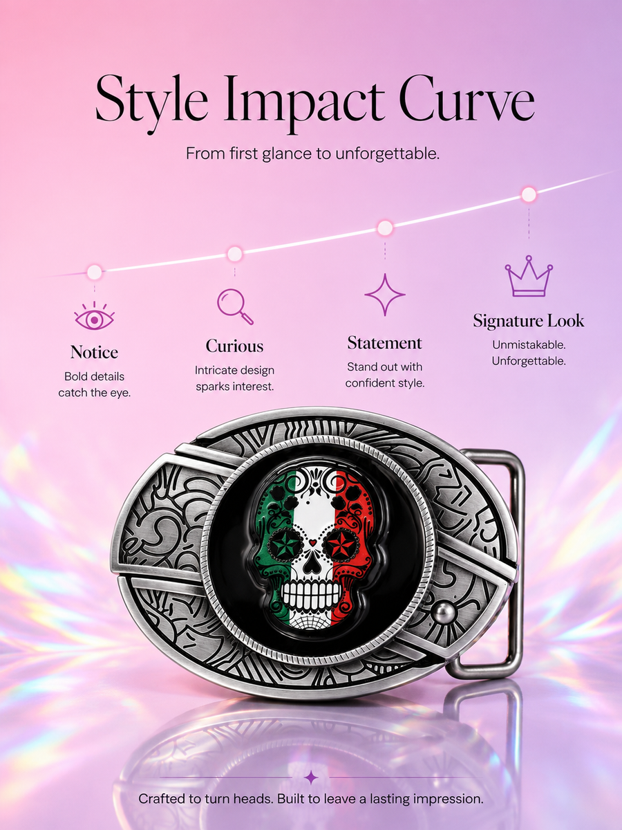 Sugar Skull Knife Belt Buckle detail 6
