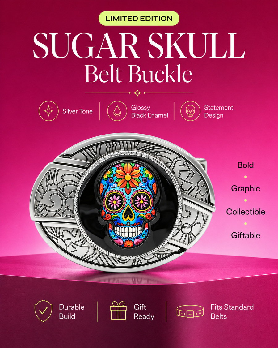Art Skull Knife Belt Buckle