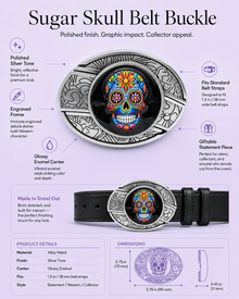 Art Skull Knife Belt Buckle