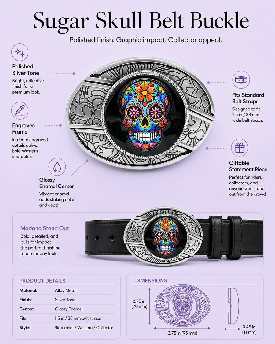 Art Skull Knife Belt Buckle detail 5