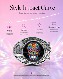 Art Skull Knife Belt Buckle