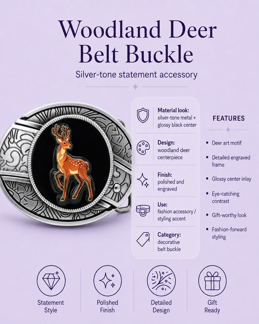 Cute Reindeer Knife Belt Buckle detail 5