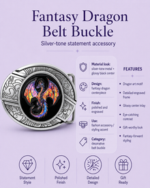 Fantasy Dragon Knife Belt Buckle