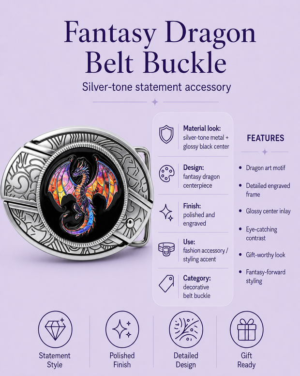 Fantasy Dragon Knife Belt Buckle detail 5