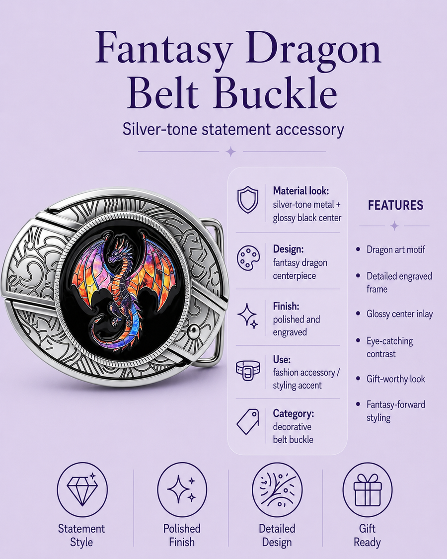 Fantasy Dragon Knife Belt Buckle detail 5