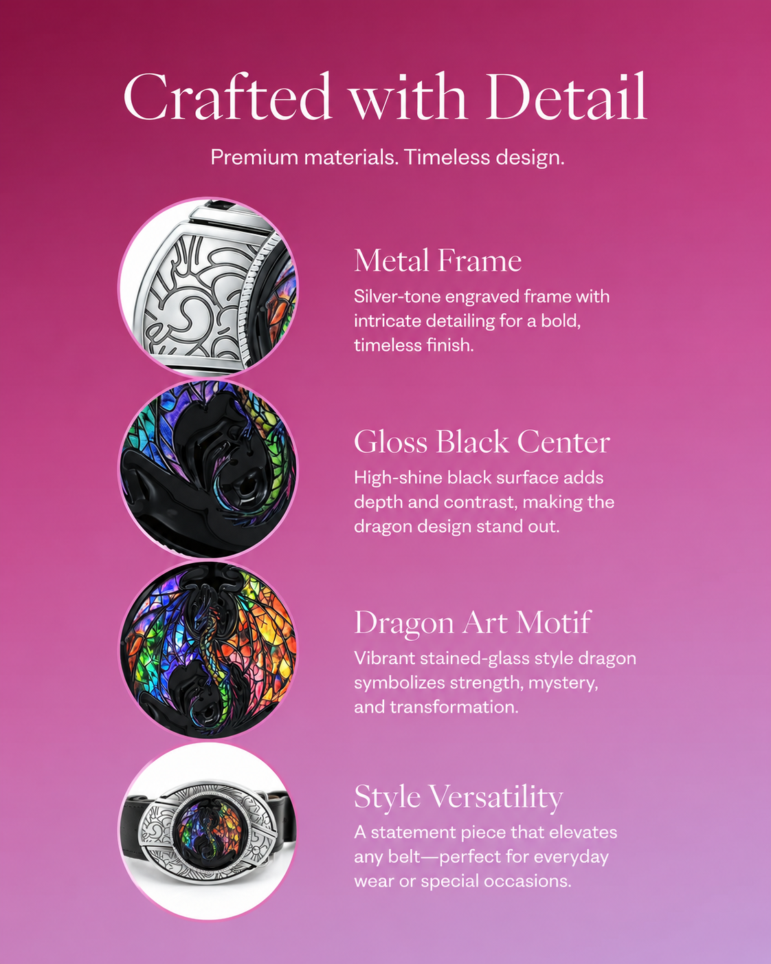 Fantasy Dragon-1 Knife Belt Buckle