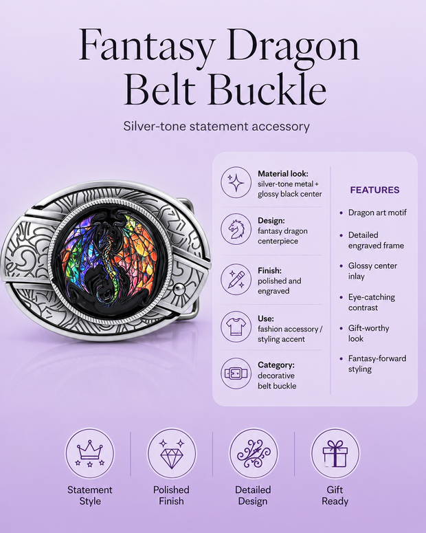 Fantasy Dragon-1 Knife Belt Buckle detail 5