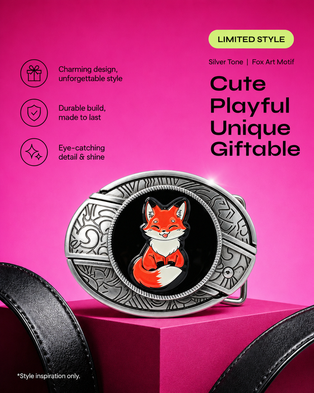 Cute Fox Knife Belt Buckle detail 1