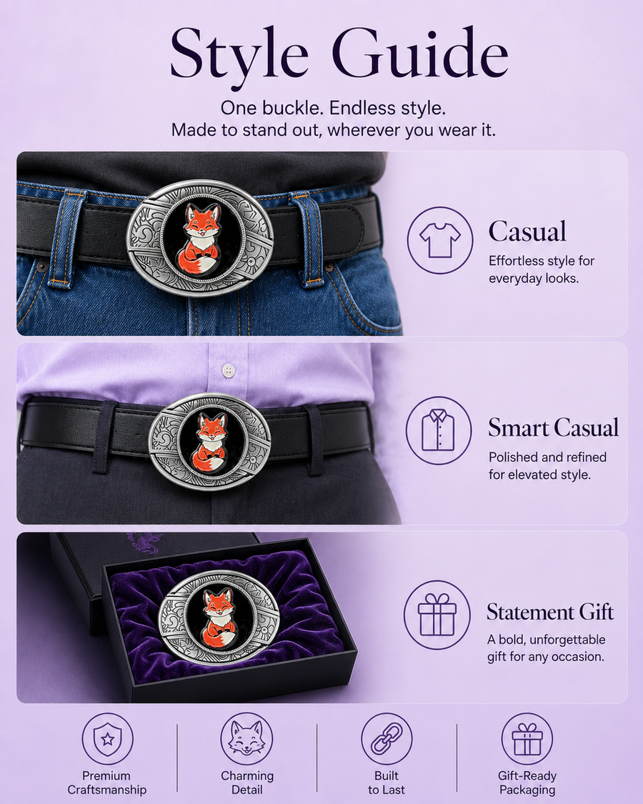 Cute Fox Knife Belt Buckle detail 4