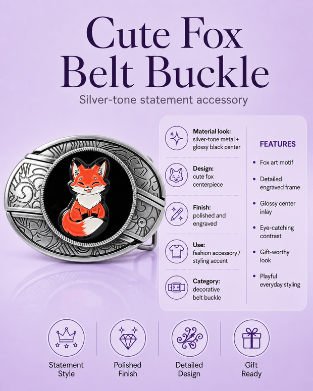 Cute Fox Knife Belt Buckle detail 5