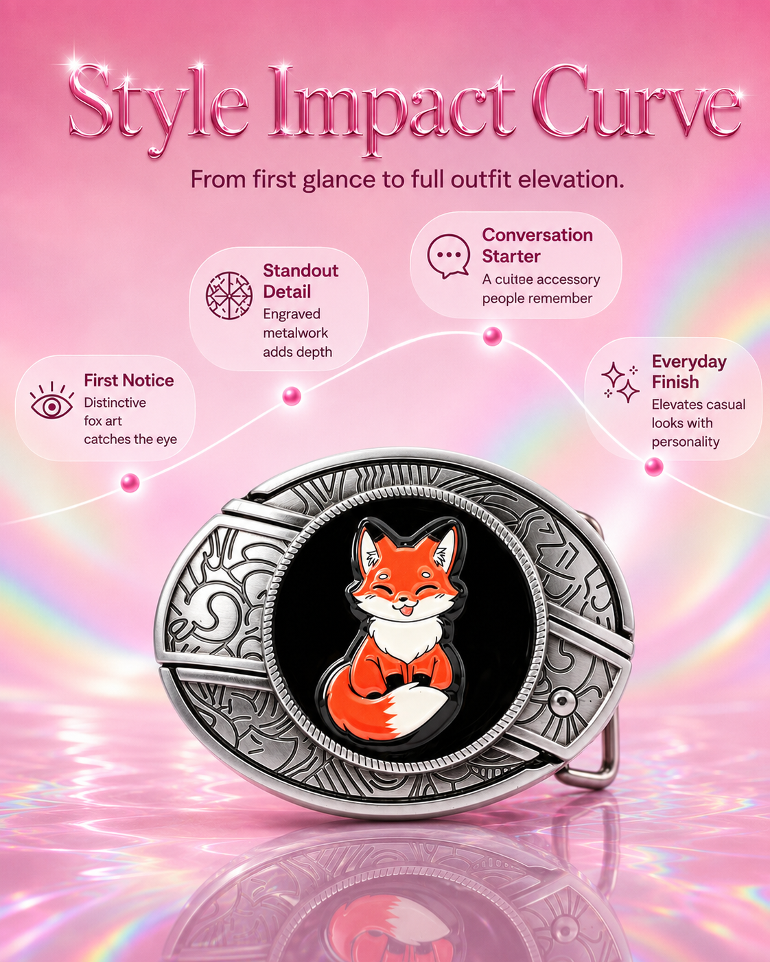 Cute Fox Knife Belt Buckle