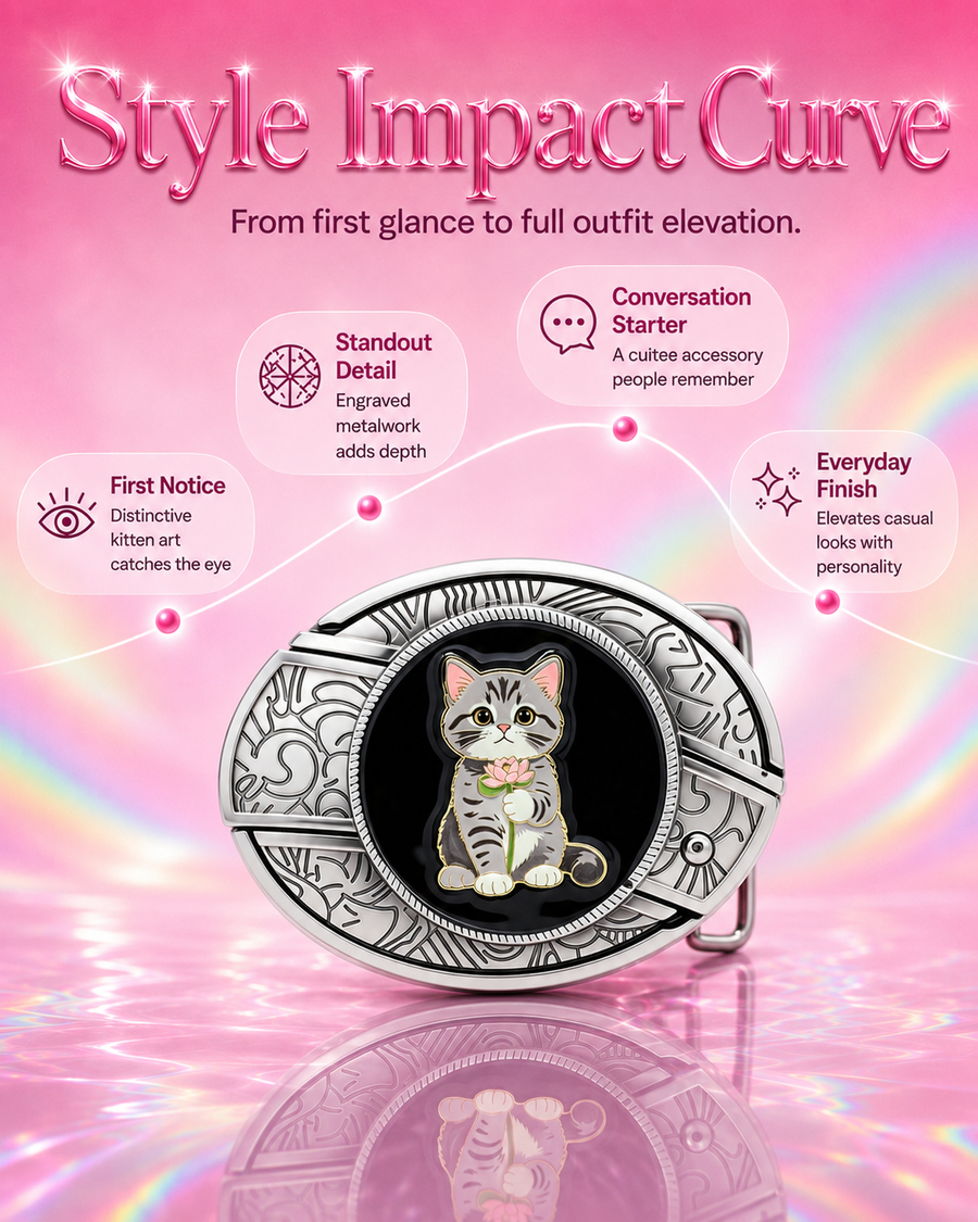 Cute Kitten Knife Belt Buckle detail 6